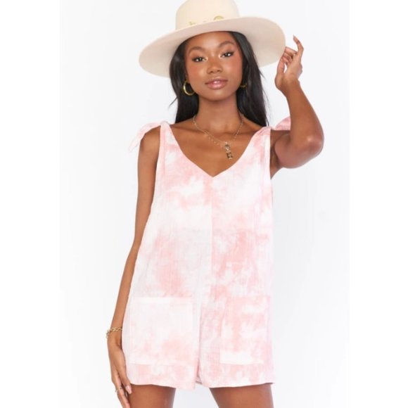 Show Me Your Mumu Pants - Show Me Your Mumu Tilda Tie Romper in Twisted Pink